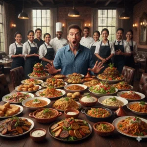 Analogie du restaurant : sans délégation, Power Apps récupère toutes les données